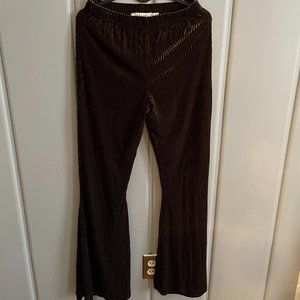 Velvet Gold and Black Flare Pants